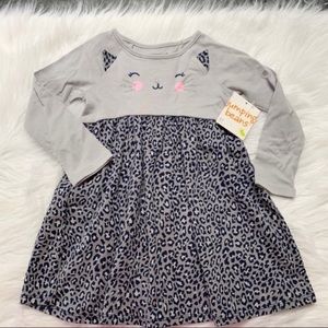 Jumping Beans Girls Kitten Jersey Knit Dress 2T